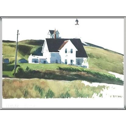 ポスター アート Hill and Houses Cape Elizabeth Maine 1927（エドワード ホッパー） 額装品 アルミ製ハイグレードフレーム