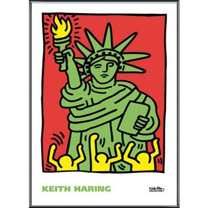 ポスター アート Statue of Liberty 1986（キース ヘリング） 額装品 アルミ製ベーシックフレーム