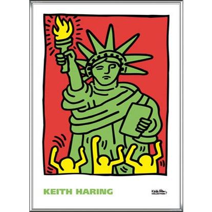 ポスター アート Statue of Liberty 1986（キース ヘリング） 額装品 アルミ製ハイグレードフレーム