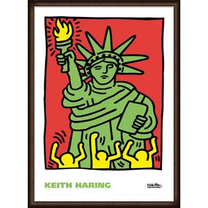 ポスター アート Statue of Liberty  1986（キース ヘリング） 額装品 ウッドハイグレードフレーム｜aziz
