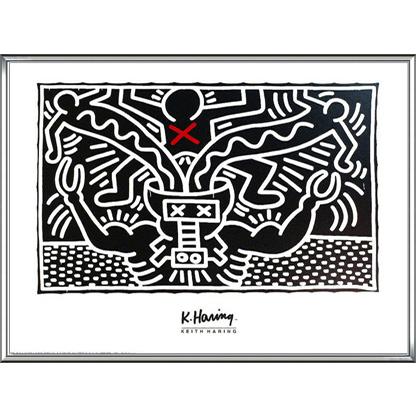 Untitled 1985（キース ヘリング） 額装品 アルミ製ハイグレード 