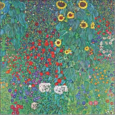 特別額装マット作品/ポスター/クリムト/ヒマワリの咲く農家の庭