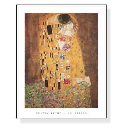 接吻（グスタフ クリムト） 額装品 アルミ製ベーシックフレーム