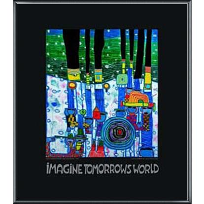 Imagine tomorrows world - Blue blues（フンデルトヴァッサー） 額装 