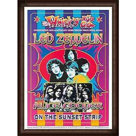 Led Zeppelin Alice Cooper（デニス ローレン） 額装品 ウッドハイグレードフレーム
