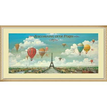 Ballooning over Paris(アイシャ /ベンジャミン)額装済ポスター