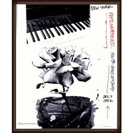 ポスター アート New York Philharmonic 150th Anniversary　1992年 限定2000枚（ロバート ラウシェンバーグ） 額装品 ウッドハイグレードフレーム
