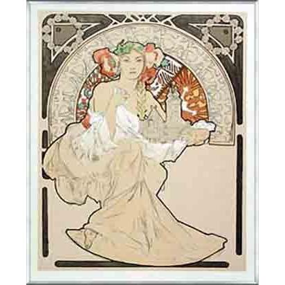 ポスター アート Woman with Cathedral（アルフォンス ミュシャ） 額装