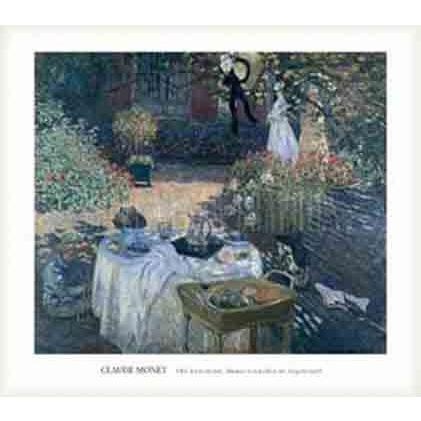 ポスター アート The Luncheon Monets Garden at Argenteuil（クロード モネ） 額装品 ウッドベーシックフレーム