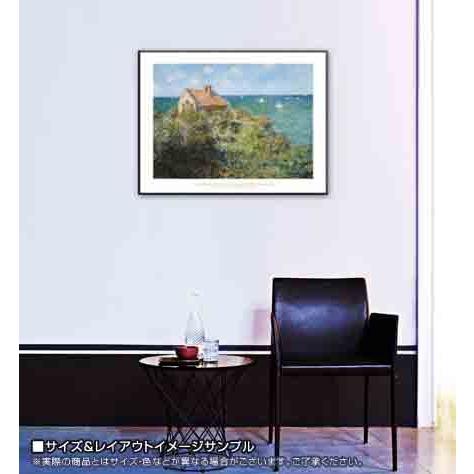 ポスター アート ヴァランジュヴィルの崖の漁師小屋 1882（クロード