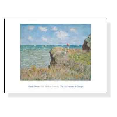 ポスター アート プールヴィルの断崖の上の散歩 1882（クロード モネ