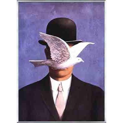 額装済/山高帽の男（ルネ マグリット）