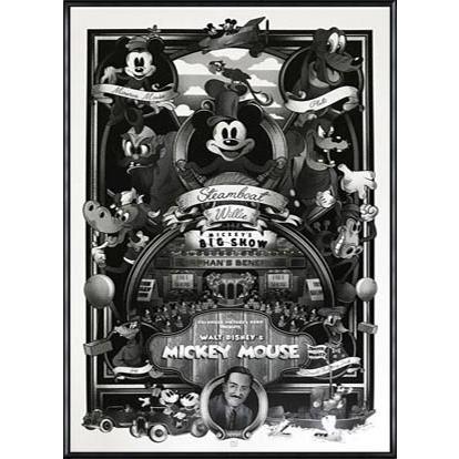 ミッキーマウス 蒸気船ウィリー 限定40枚 手書きナンバリング入り ポスター ディズニー 額装品 アルミ製ハイグレードフレーム Mon1906 Ah Azポスター 通販 Yahoo ショッピング