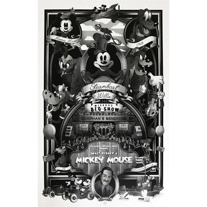ミッキーマウス 蒸気船ウィリー 限定40枚 手書きナンバリング入り ポスター ディズニー 額装品 ウッドハイグレードフレーム Mon1906 Wh Azポスター 通販 Yahoo ショッピング