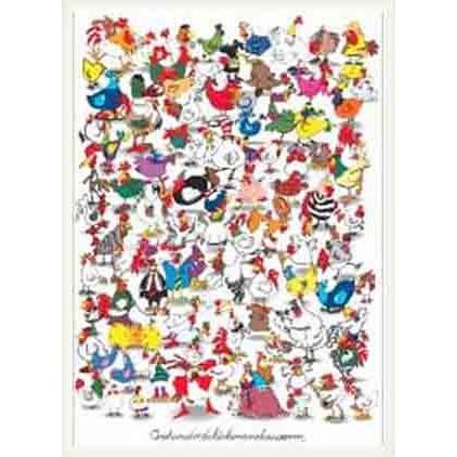ポスター アート One Hundred Chickens and a Worm(ケビン ポスター アート One Hundred Chickens and a Worm(ケビン