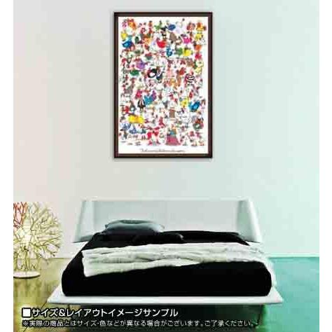 ポスター アート One Hundred Chickens and a Worm（ケビン） 額装品 ウッドハイグレードフレーム_1