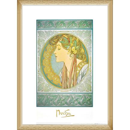 月桂樹（アルフォンス ミュシャ） 額装品 ウッドベーシックフレーム