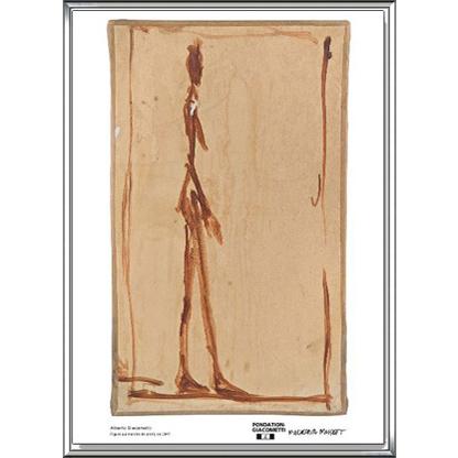 Figur qui marche de profil（アルベルト ジャコメッティ） 額装品