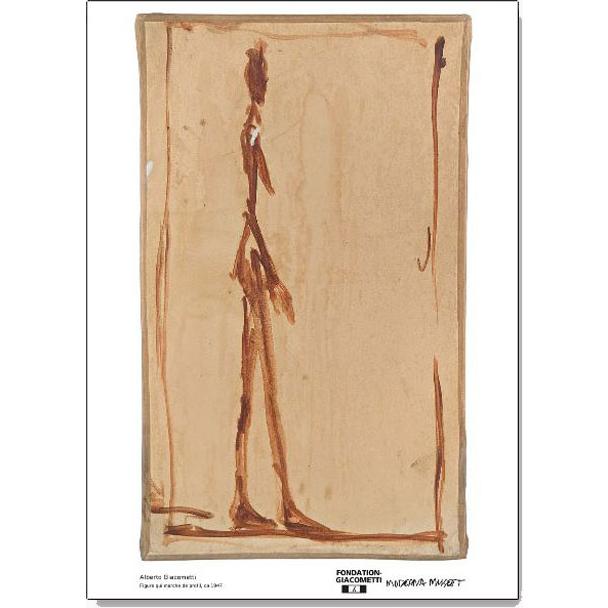 Figur qui marche de profil（アルベルト ジャコメッティ） 額装品