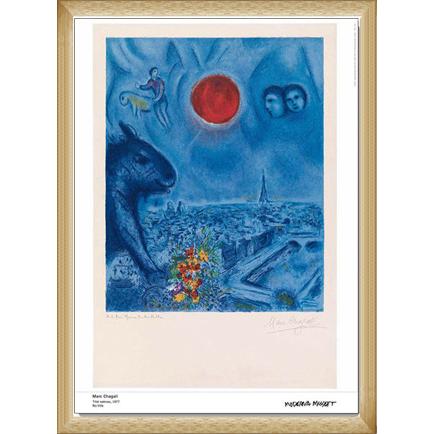 シャガール額縁入り 絵画販売 シャガール 青いサーカス 額縁付き : 絵画販売のアート
