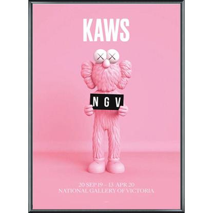 KAWS NGVポスター額装品ブルー木製フレーム