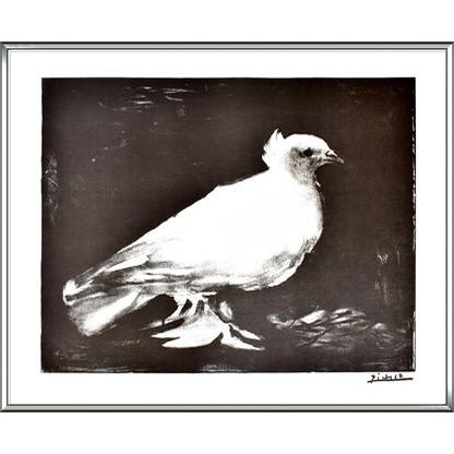 鳩 1949（パブロ ピカソ） 額装品 アルミ製ハイグレードフレーム