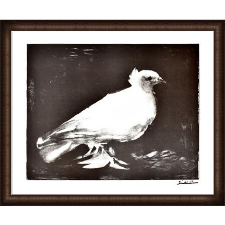 国内外の人気！ 鳩 1949（パブロ ピカソ） 額装品 ウッドハイグレード