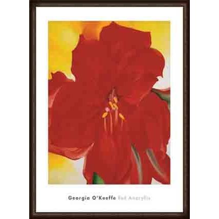 ポスター アート Red Amaryllis、 1937（ジョージア オキーフ） 額装品 ウッドハイグレードフレーム