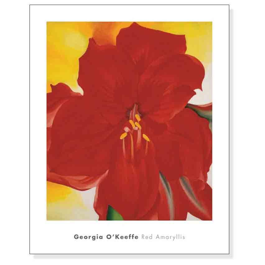 ポスター アート Red Amaryllis、 1937（ジョージア オキーフ） 額装品 ウッドハイグレードフレーム_2