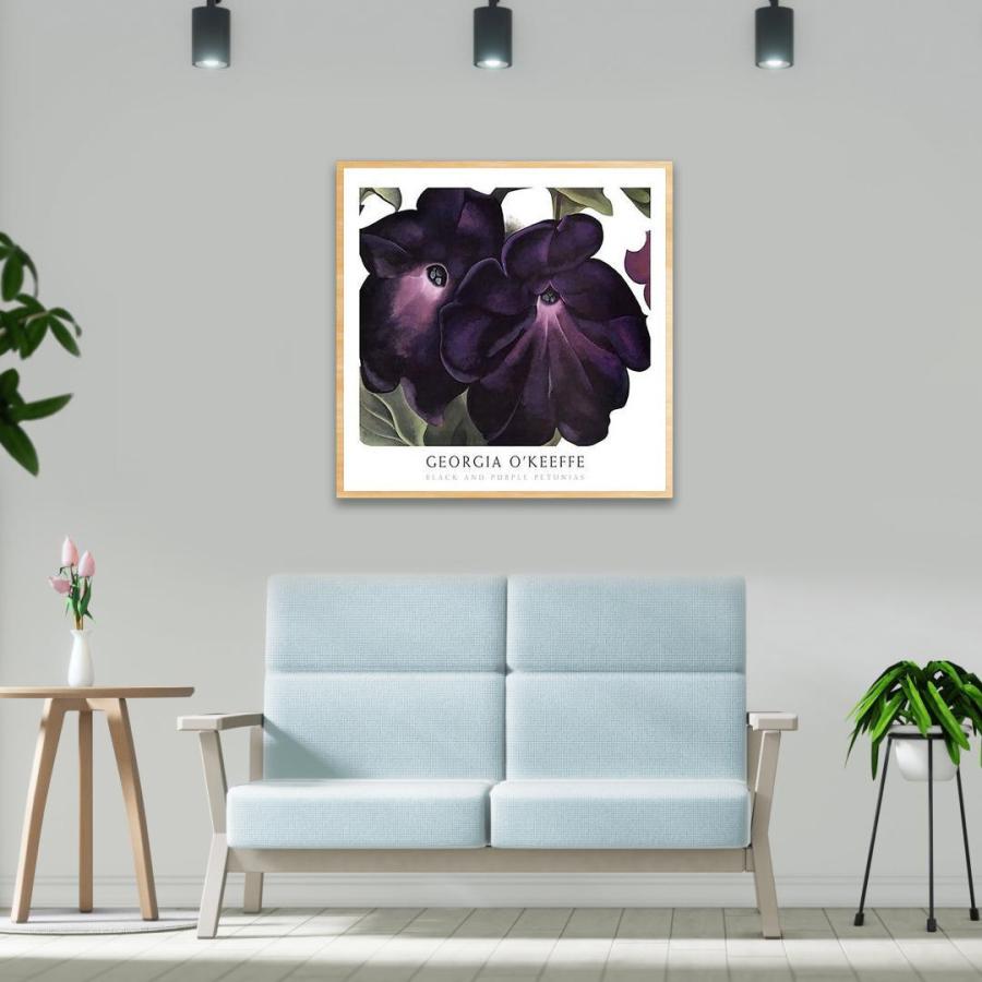 額装済/Black and Purple Petunias/ジョージア オキーフ/ポスター 