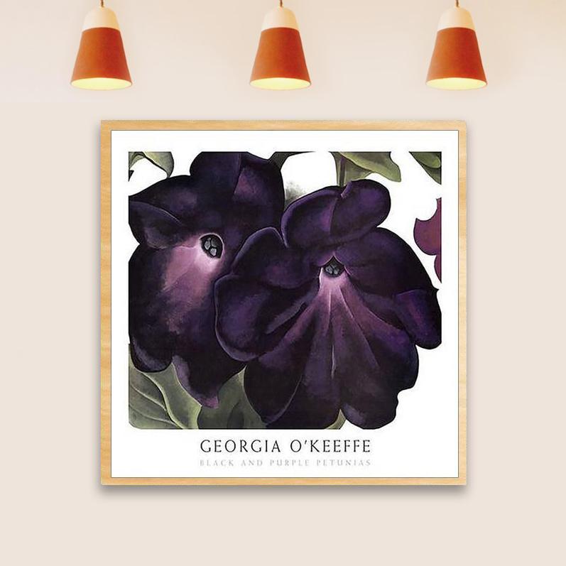 額装済/Black and Purple Petunias/ジョージア オキーフ/ポスター 