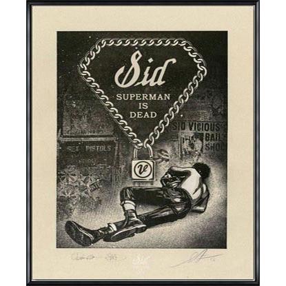 額装済/シド・ヴィシャス(Sid Vicious)Superman is シド・ヴィシャス(Sid Vicious)Superman is Dead 限定200枚 （オベイ