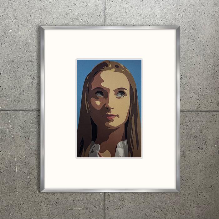 限定マット額装品/Elena rolling/ジュリアン・オピー 限定マット額装品/Julian Opie【Elena rolling her eyes】（ジュリアン