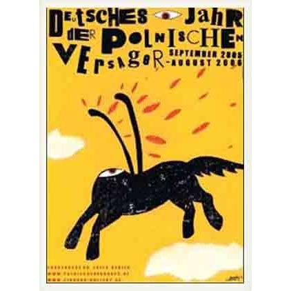 ポスター アート Deutsches Jahr der polnischen Versager　2006年（モニカ スタロウィッチ） 額装品 ウッドベーシックフレーム