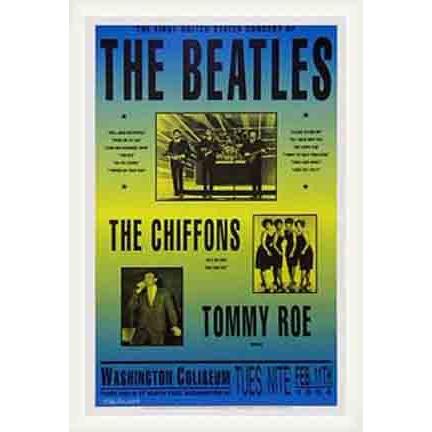 ポスター アート Washington Coliseum Tues、Nite 1964年（ビートルズ） 額装品 ウッドベーシックフレーム