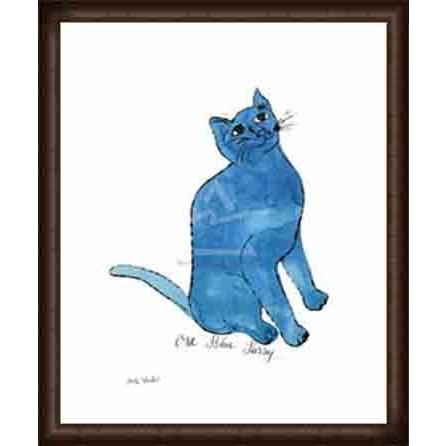Untitled (One Blue Pussy) c. 1954（アンディ ウォーホル） 額装品 ウッドハイグレードフレーム