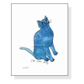 Untitled (One Blue Pussy) c. 1954（アンディ ウォーホル） 額装品 ウッドハイグレードフレーム_2