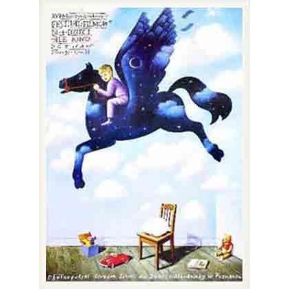 ポスター アート Ale Kino!、 17. Festival of Films for Children 1999（ラファル オルビンスキ） 額装品 ウッドベーシックフレーム