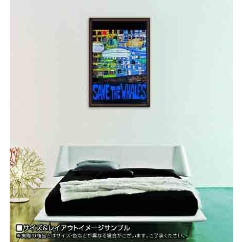 Save the whales（フンデルトヴァッサー） 額装品 ウッドハイグレードフレーム_1