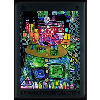 Antipode king（フンデルトヴァッサー） 額装品 ウッドハイグレード 
