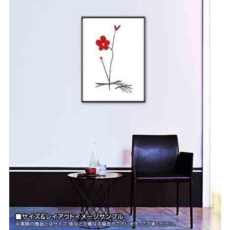 ポスター アート レッド フラワー I（黒田 アキ） 額装品 アルミ製ハイ