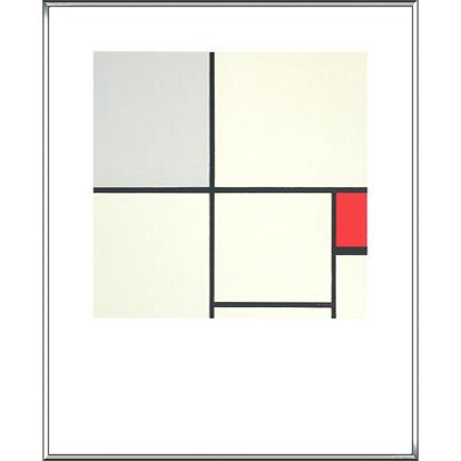 Composition with Red and Gray（ピエト モンドリアン） 額装品 アルミ製ハイグレードフレーム
