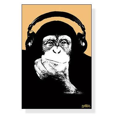 特別額装品/Headphone Monkey（スティーズ） : azポスター - 通販