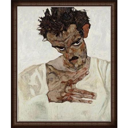 Portrait with Lowered Head（エゴン シーレ） 額装品