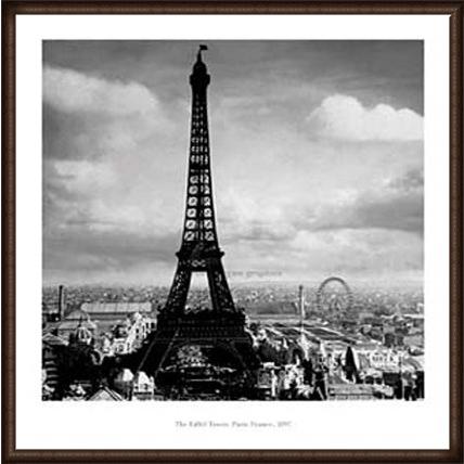 ポスター アート The Eiffel Tower Paris France 1897（タヴィン） 額装品 ウッドハイグレードフレーム