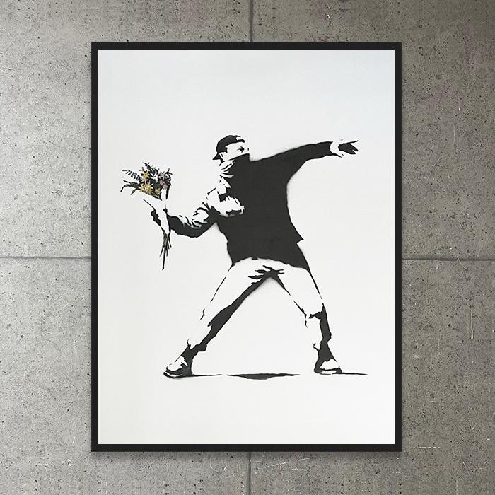 額装品/Flower Thrower/バンクシー/アート/インテリア/貴重 【公式通販】