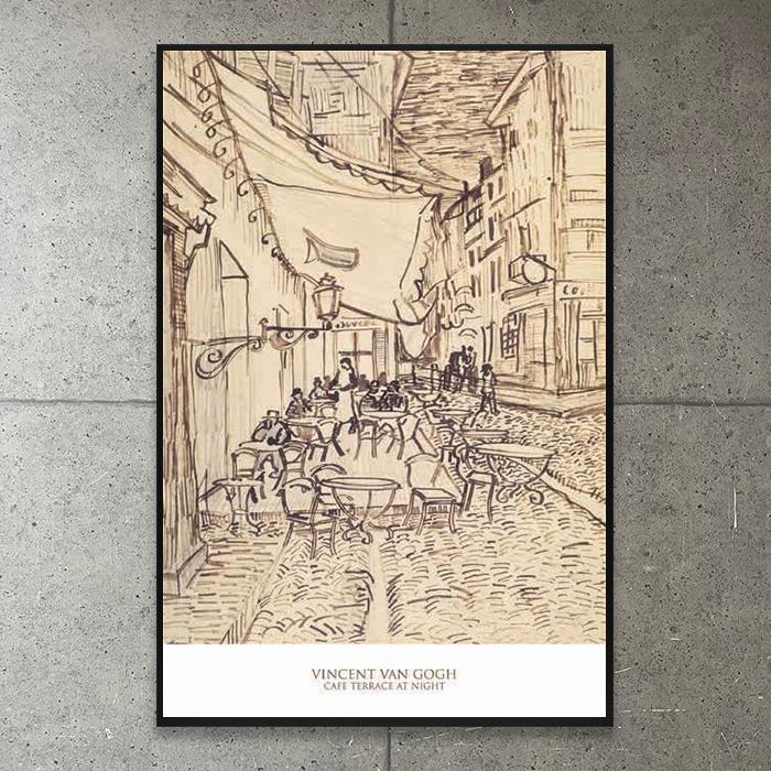 額装品/Cafe Terrace/フィンセントファンゴッホ/ポスター/インテリア 額装品/Cafe Terrace at Night 1888/フィンセント ファン ゴッホ