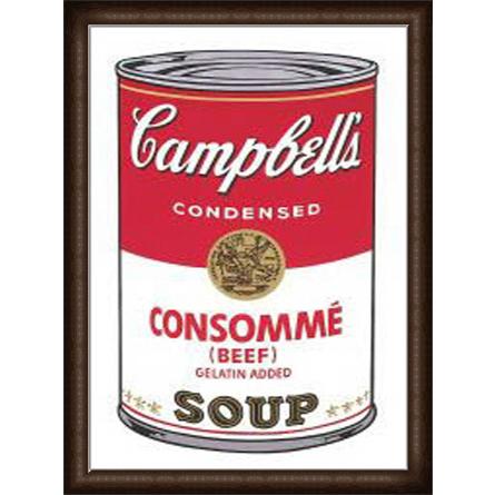 Campbell Soup I Consomme 1968（アンディ ウォーホル） 額装品 ウッドハイグレードフレーム｜aziz