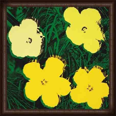フラワーズ 1970 (4 yellow)（アンディ ウォーホル） 額装品 ウッドハイグレードフレーム