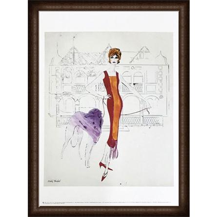 Female Fashion Figure c. 1959（アンディ ウォーホル） 額装品 ウッドハイグレードフレーム